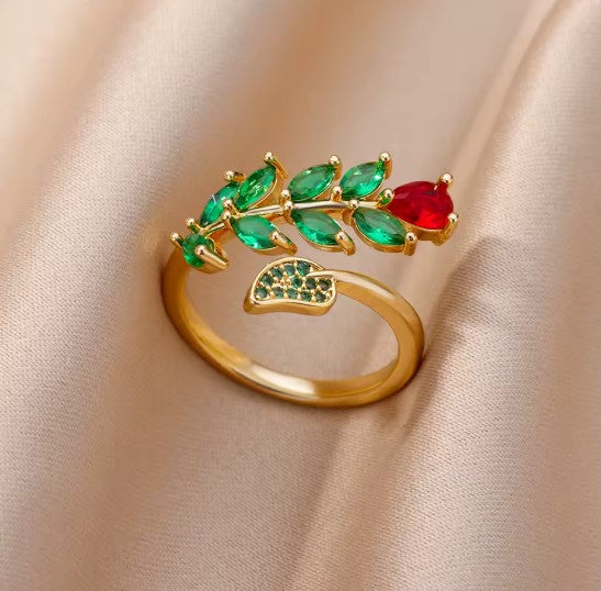 Classic Zircon Rose Adjustable Ring