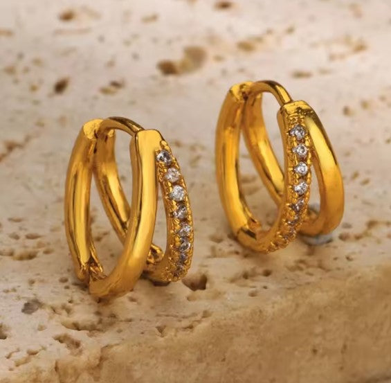 Fashion Zircon Gold Earrings