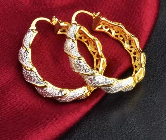 Vintage Shine Twisted Gold Earrings