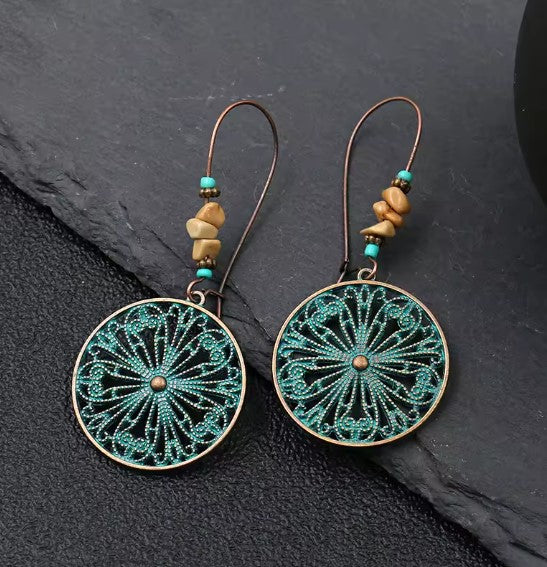 Bohemia Flower Hollow Drop Earrings