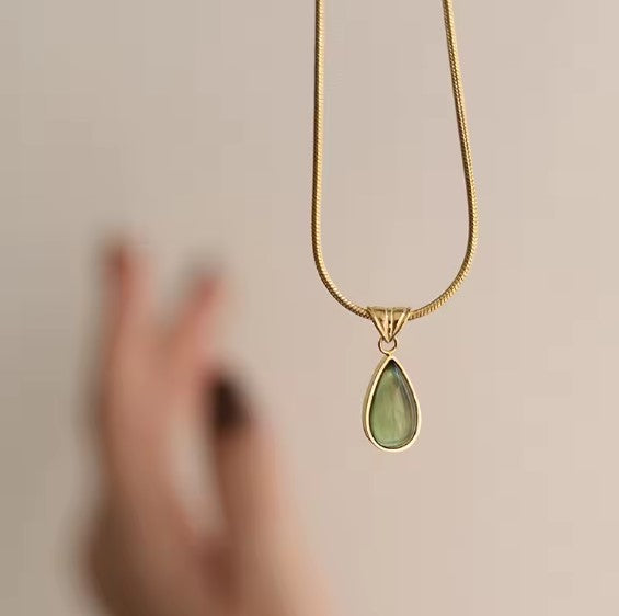 Vintage Translucent Green Necklace