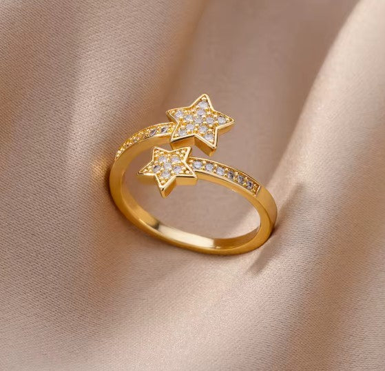 Luxury Star Zircon Gold Ring