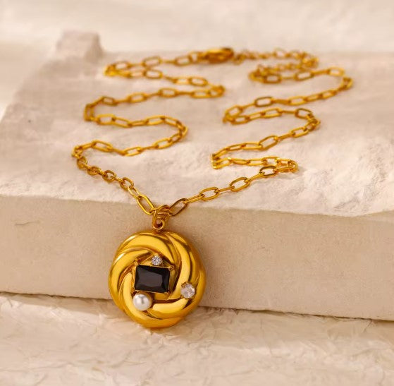 Chloe Black Zircon Pendant Necklace