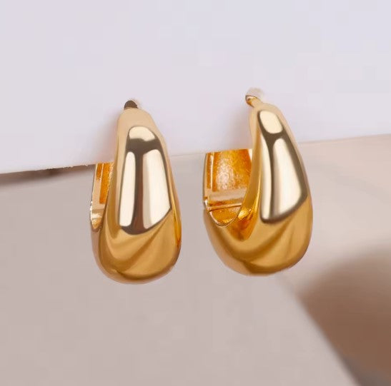 Aurora Oval Gold Earrings