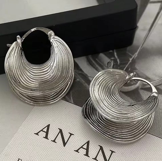 Vintage Hoop Silver Earrings
