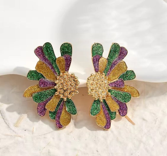 Classic Colorful Flower Earrings