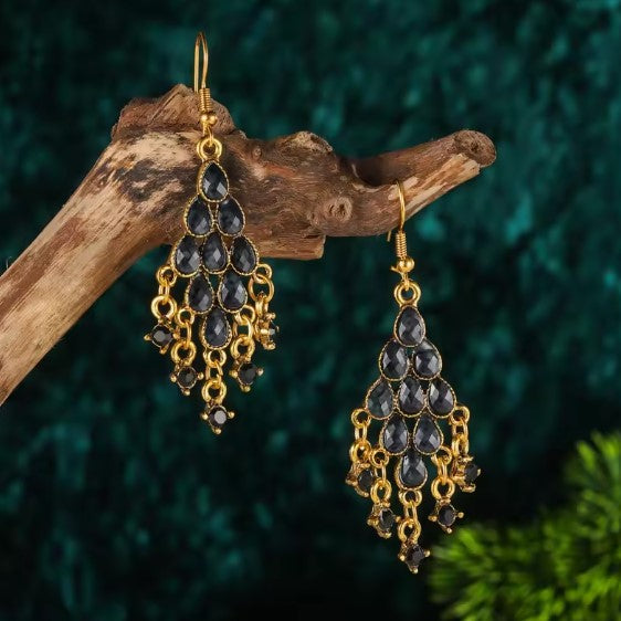 Black Vintage Boho Earrings