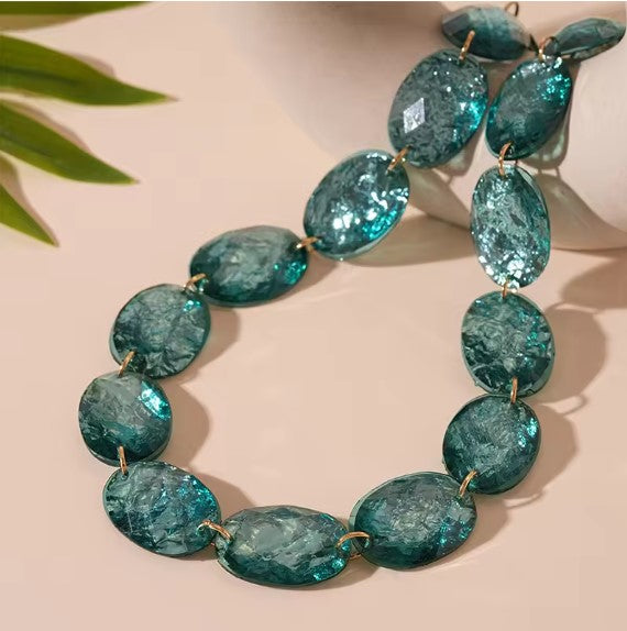 Vintage Ellipse Charm Necklace