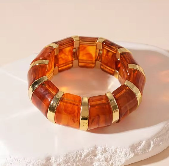 Vintage Brown Acrylic Elasticity Bangle Bracelet