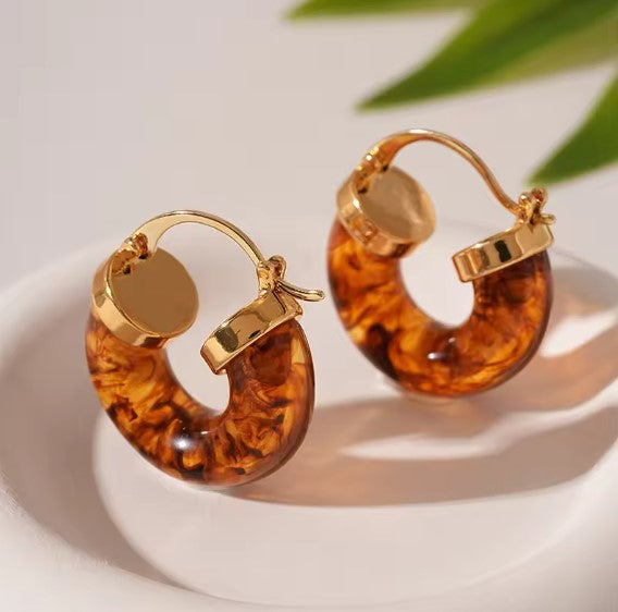 Elegant Exquisite Hoop Gold Earrings