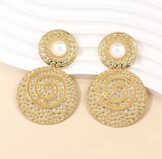 Vintage Round Thin Drop Earrings