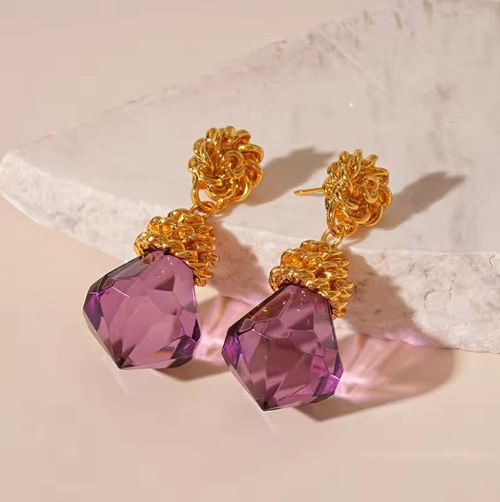 Trendy Flower Acrylic Drop Earrings