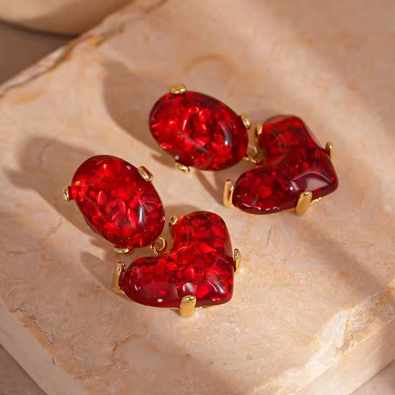 Classic Elliptical Heart Elegant Earrings