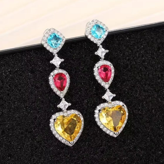 Luxury Color Dangle Crystal Earrings