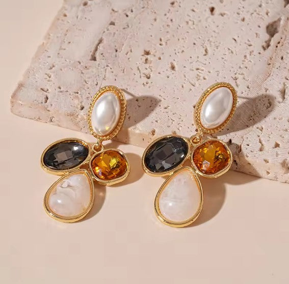 Vintage Celeste Mosaic Drop Earrings