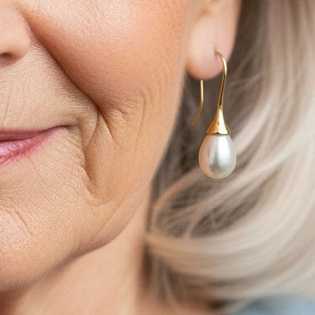 Vintage Water Drop Pearl Earrings