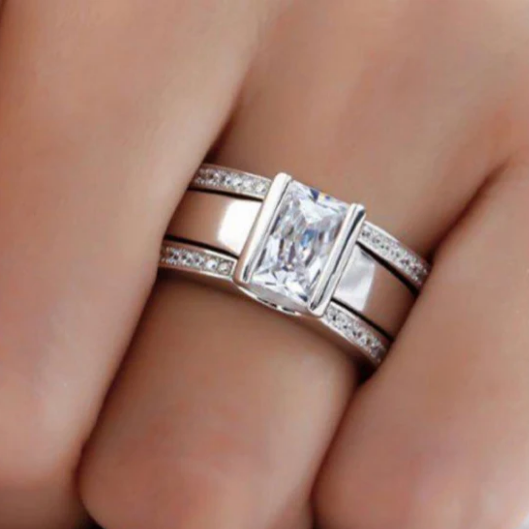 Vintage Inlaid Glass Ring