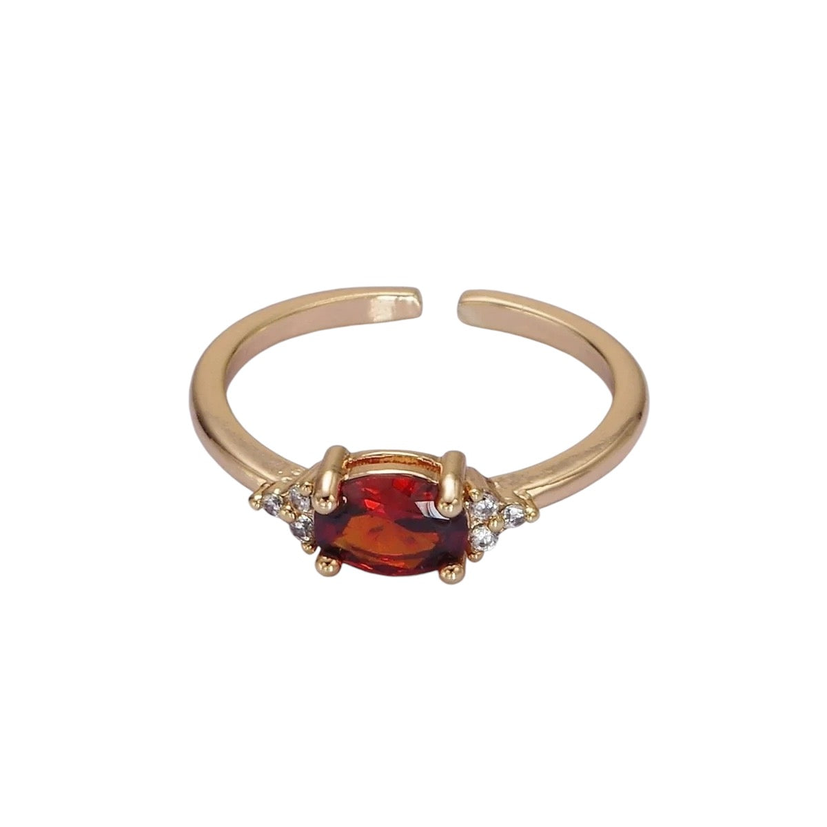 Adjustable Solitaire Birthstone Ring