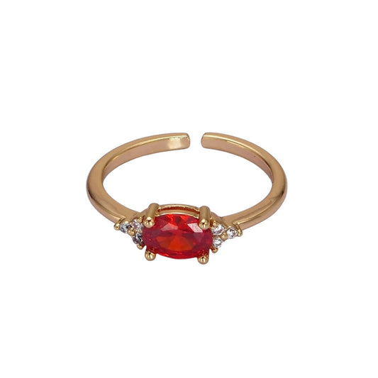 Adjustable Solitaire Birthstone Ring