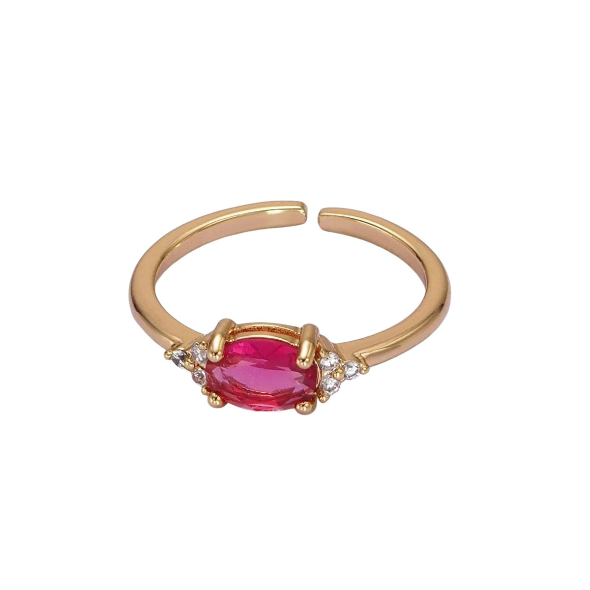 Adjustable Solitaire Birthstone Ring
