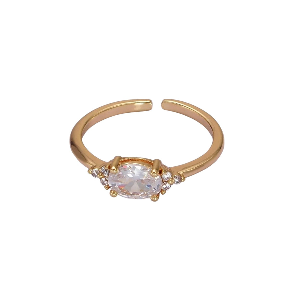 Adjustable Solitaire Birthstone Ring