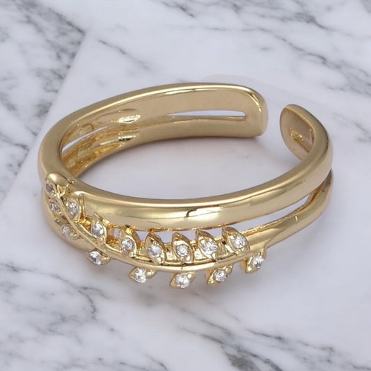 Eva Olive Branch Vine Ring