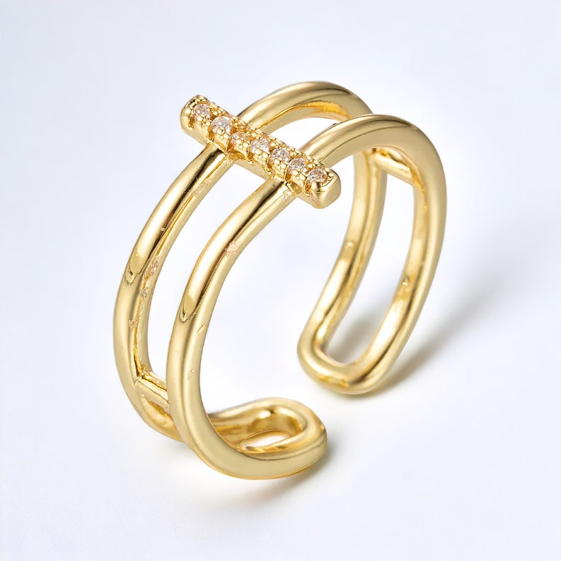 Tibba Double Band Bar Ring