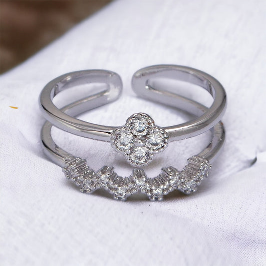Leia Quatrefoil Double Band Ring