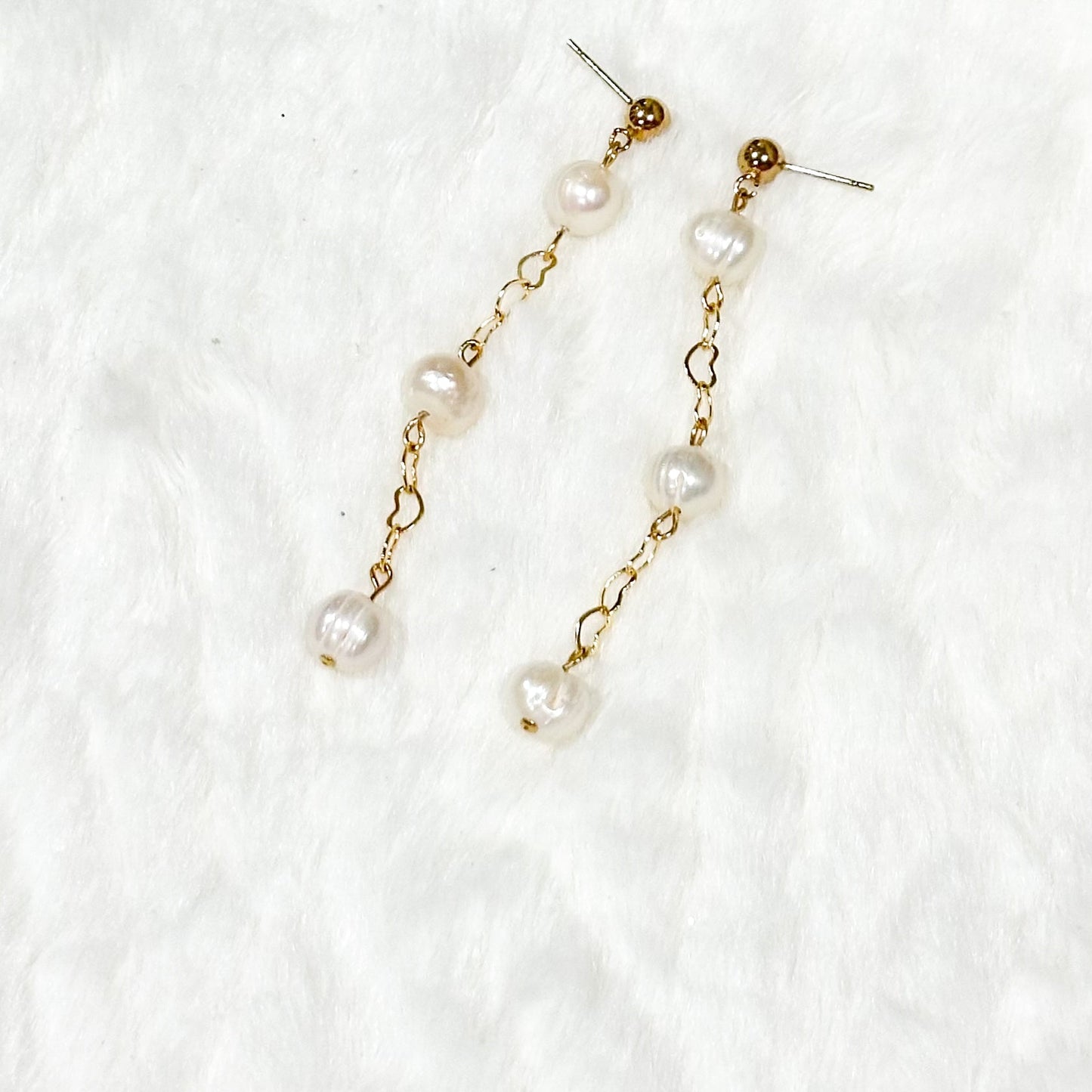 Three Wishes Pearl Dangle Earrings