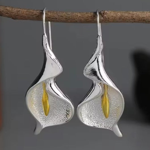 Silver Blooming Flower Earrings