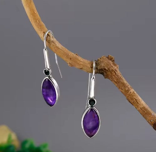 Vintage Elegant Purple Earrings