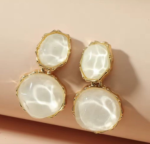 Vintage Green Stone Earrings