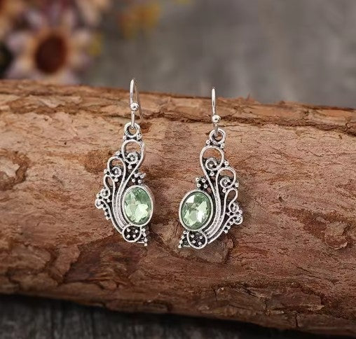 Vintage Metal Carving Pattern Dangle Earrings