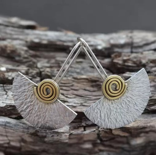 Vintage Spiral Semicircle Dangle Earrings