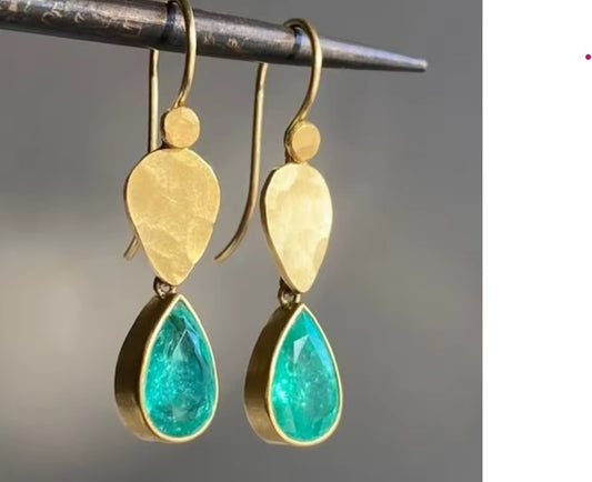 Vintage Waterdrop Gold Color Earrings