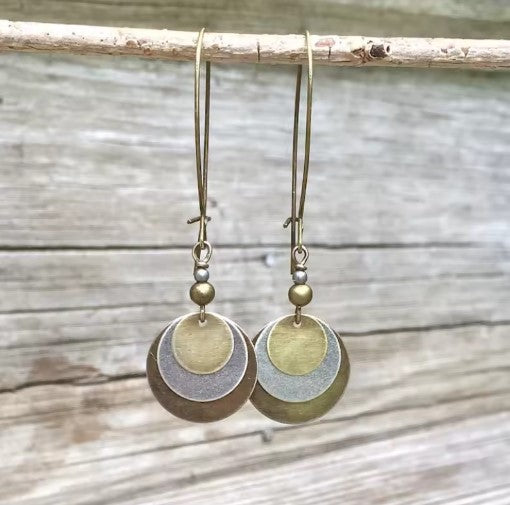 Vintage Gold Silver Color Dangle Earrings