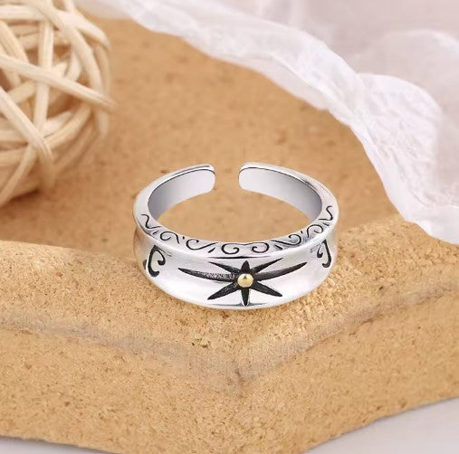 Silver Star Aesthetic Open Ring