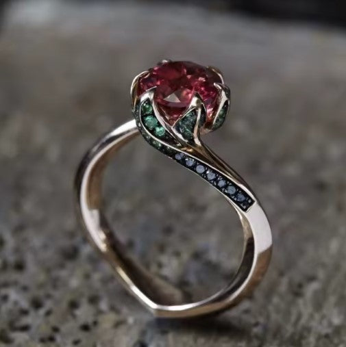 Vintage Silver Rose Flower Ring