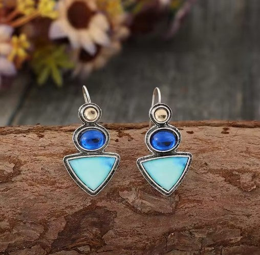 Vintage Blue Stone Dangle Earrings