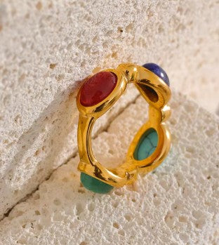 Vintage Natural Stone Charm Ring