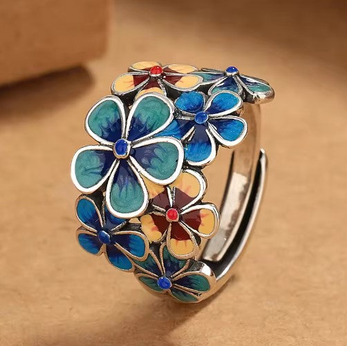 Vintage Flowery Adjustable Ring