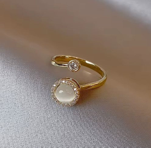 Gold Rotating Anti Stress Opal Ring