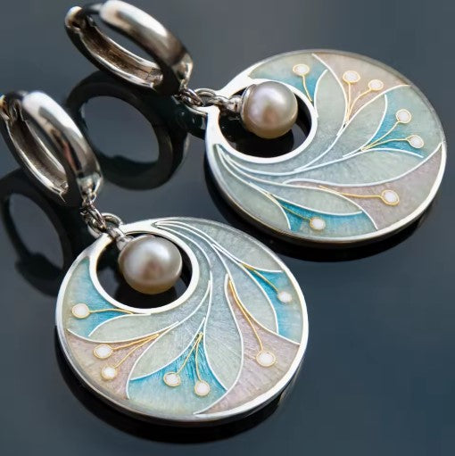 Vintage Oil Painting Style Leaf Earrings