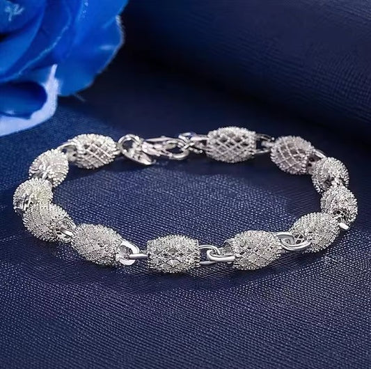 Silver Lucky Beads Adjustable Bracelet