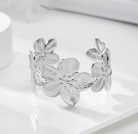 Vintage Butterfly Cuff Silver Bracelet