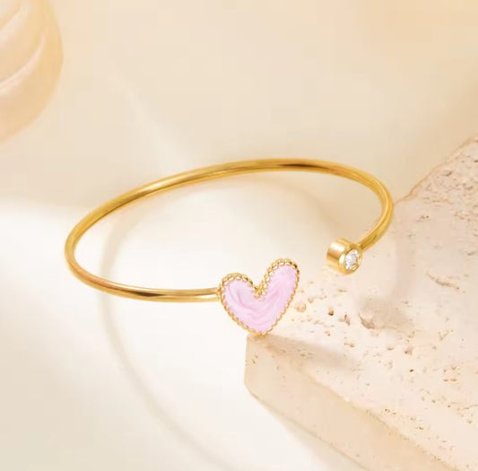Exquisite Pink Heart Shape Bracelet