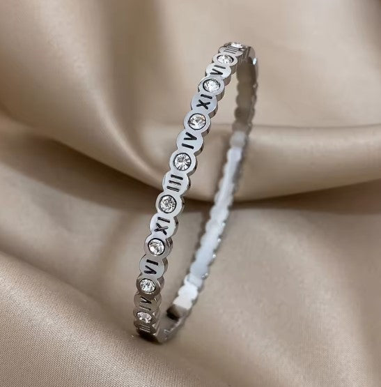 Silver Zirconia Rhinestone Bangles Bracelets