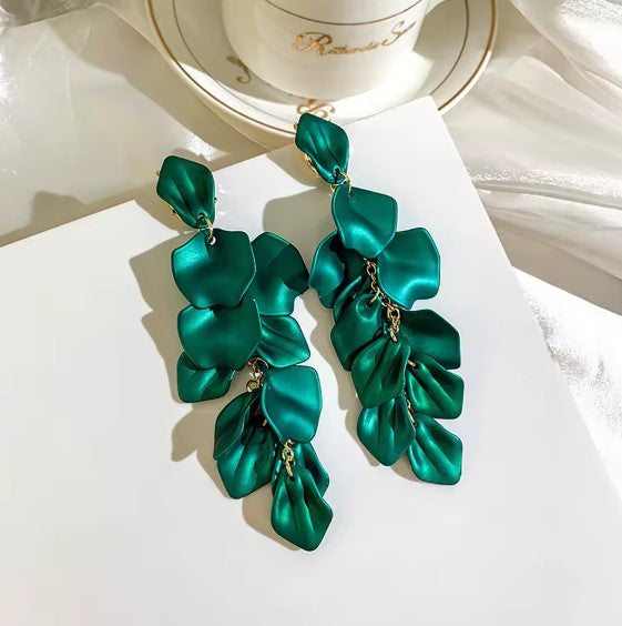 Green Leaf Dangle Drop Earring