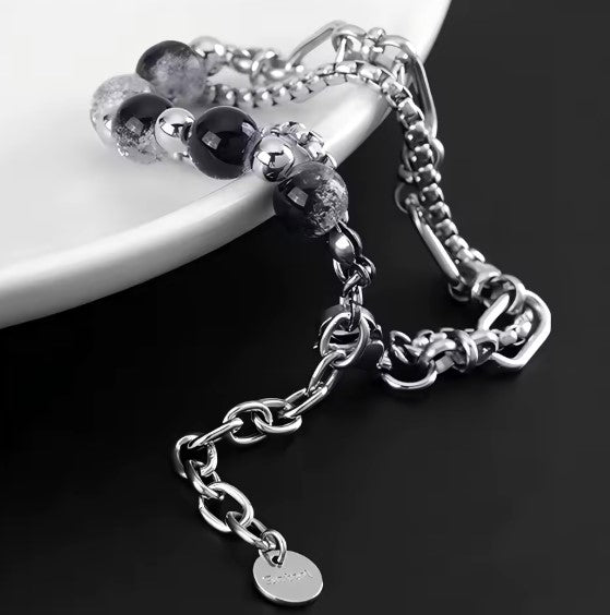 Vintage Crystal Beaded Chain Bracelet