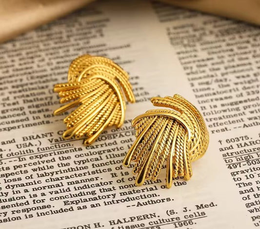 Vintage Braided Spiral Gold Earrings